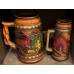 Vintage Hand-Painted Ceramic Beer Steins - Set of 2 (3) Vintage Hand-Painted Ceramic Beer Steins - Set of 2 (3)