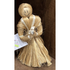 Vintage Handmade Woven Raffia Doll (118)