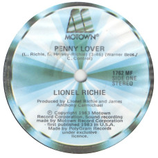 LIONEL RICHIE Penny Lover 7SIN 00255 LIONEL RICHIE Penny Lover 7SIN 00255